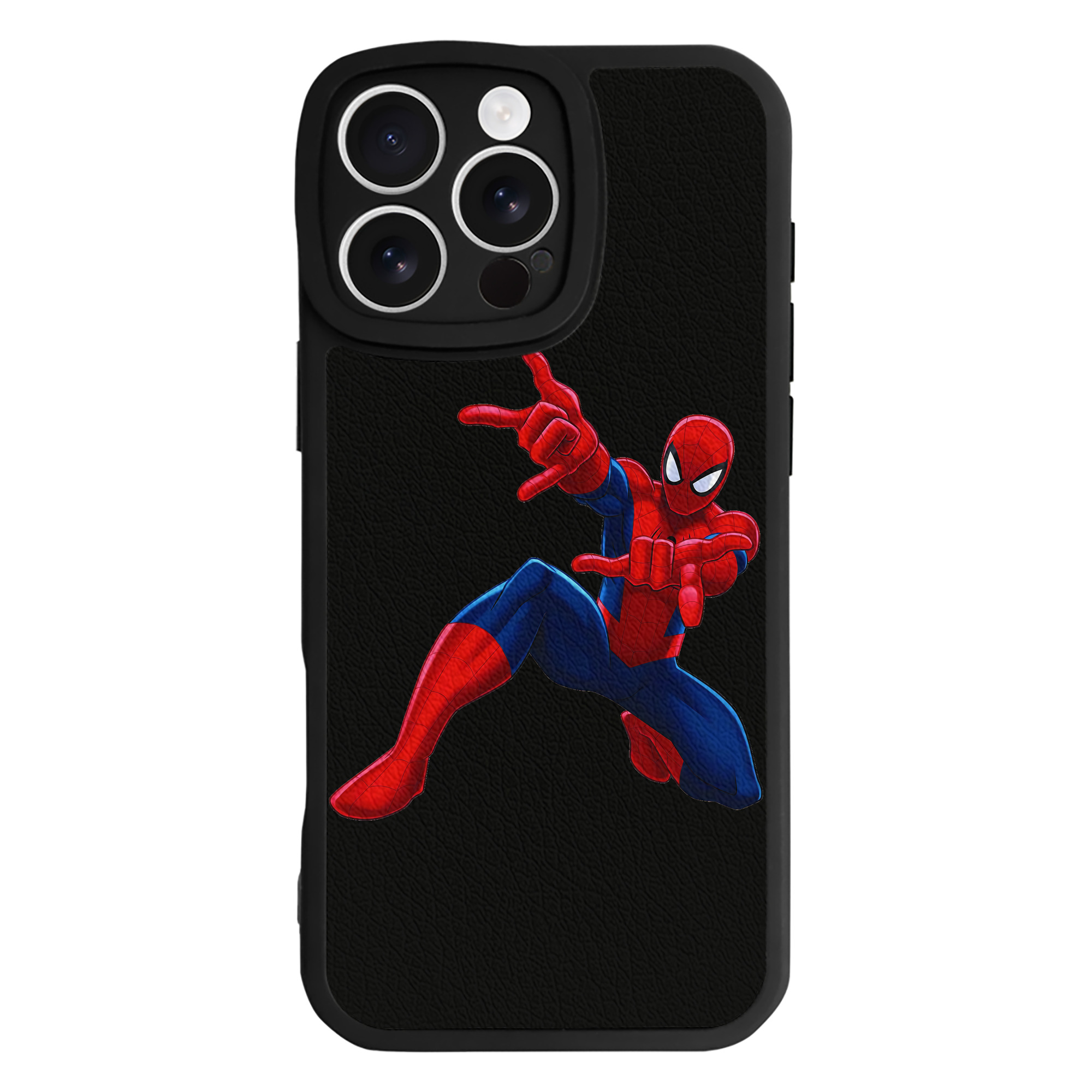（画像用） Spider Man スパイダーマン 【iPhone 16シリーズ対応】シリコンスマホケース（レザー調） 材質：シリコン